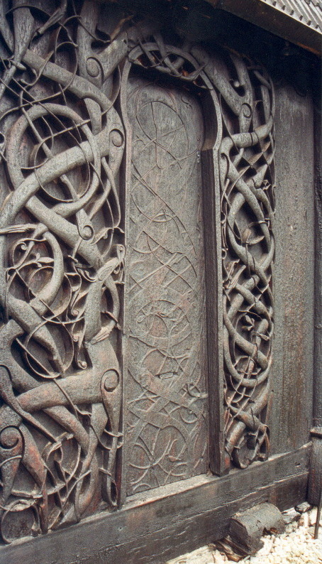 Dettaglio della decorazione della Stavkirke di Urnes